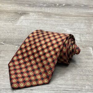 Stefano Ricci Tie Mens Red Gold Medallion Silk Geometric Saks Fifth Avenue Italy